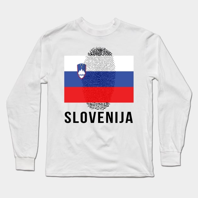 Slovenia Flag Soccer DNA Long Sleeve T-Shirt by Rocky Ro Designs